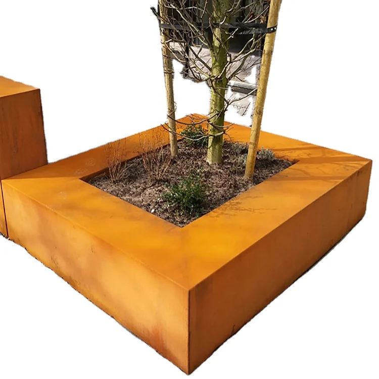 Landscape Corten Steel Rusty Metal Tree Nursery Plants Planter/ raised bed