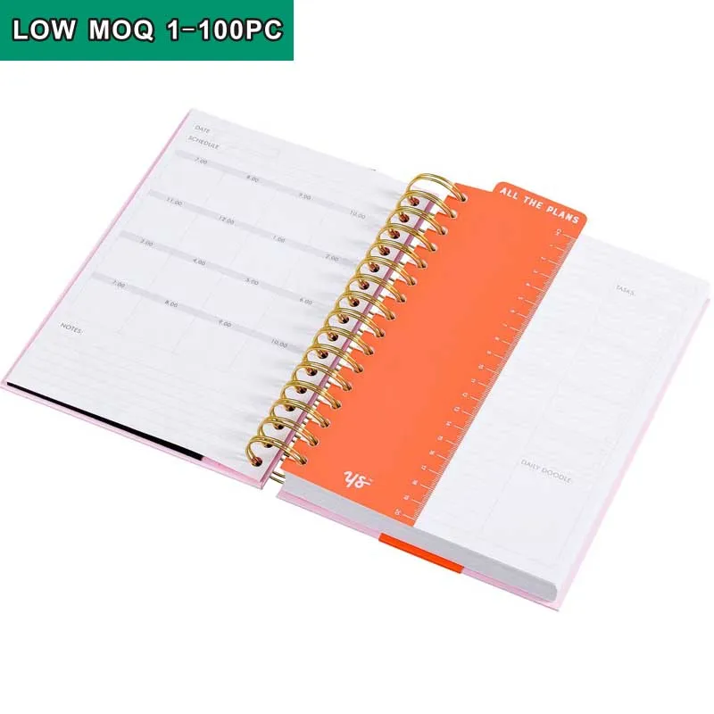  Business Office Supply Gold Spiral Notebook Hardcover Journal Planner Customized Printing With