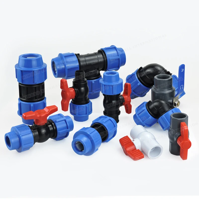 Pipe PP Compression 20mm Coupling Fittings Plastic Clamp Saddle For Water Supply Free Sample Drip Irrigation Quick Connector