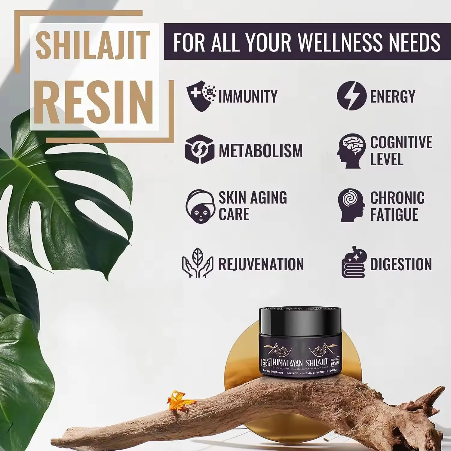OEM/ODM Shilajit Extract Fulvic Acid Liquid 10g 30g 50g shilajit resin pure himalayan Energy Support himalayan shilajit resin