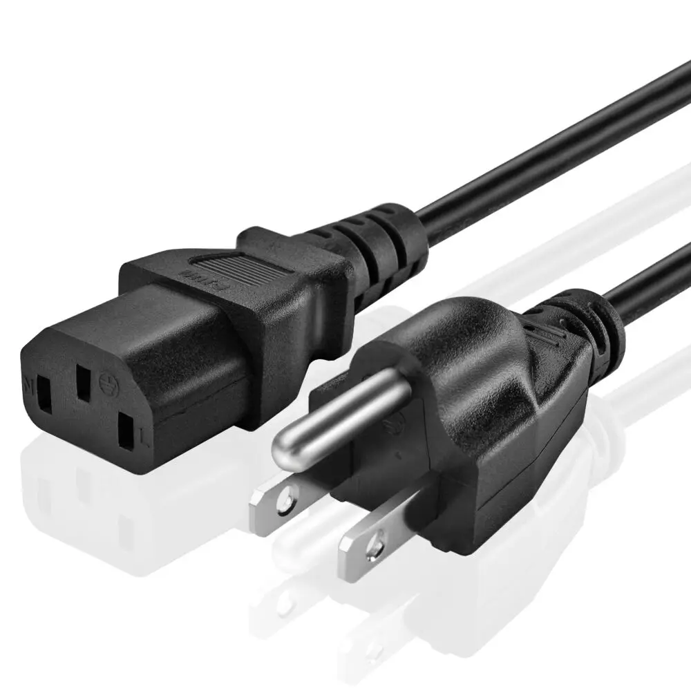 Сетевой шнур с 3 зубцами, черный, NEMA 5-15P к IEC 1,5 C13 18AWG, 10 А, 60320 в, 125 м