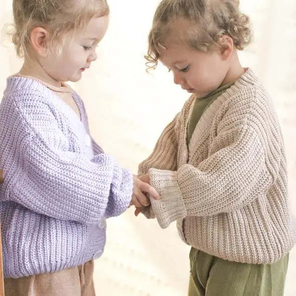 CHEER Children Girls Knitted Sweaters Kids Cardigans Kids Clothing Knitwear Custom Autumn Knitting Coat Kids Knit Sweater