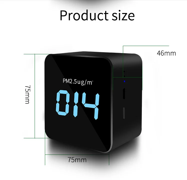 Indoor Gas Analyzer Carbon Dioxide Meter Air Quality Monitor Pm2.5 Detector