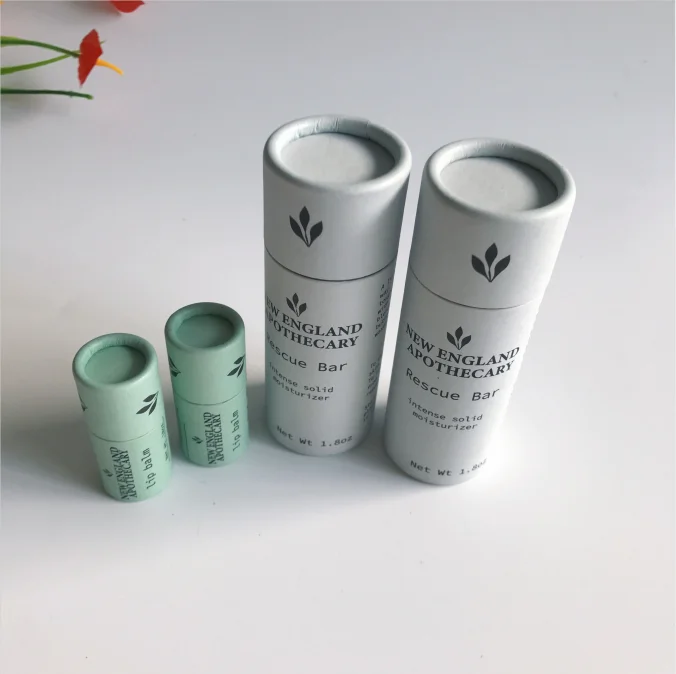 Eco-friendly  kraft Cardboard Mini Lip balm push up paper  tube 5g  deodorant  container oil-resistant