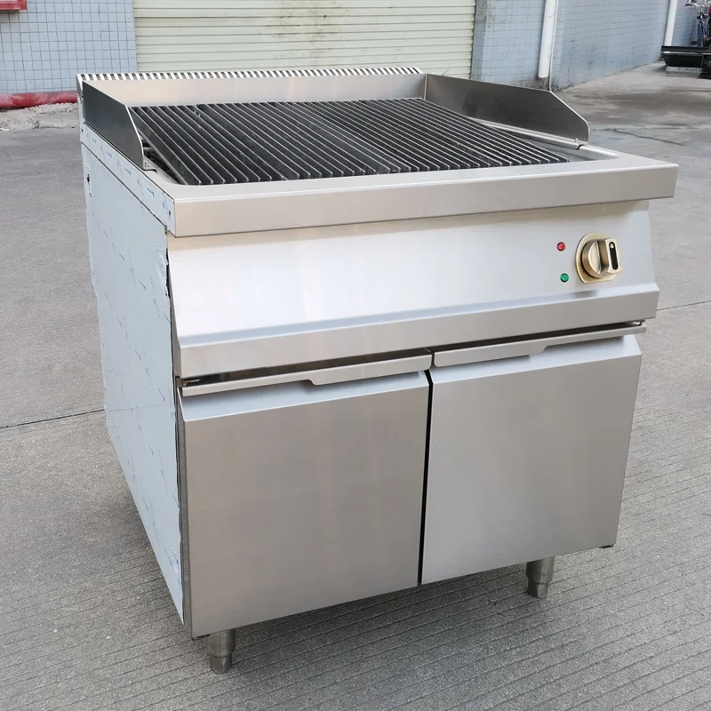 Hot selling restaurant hotel grill stainless steel OEM gas lava grill with cabinet