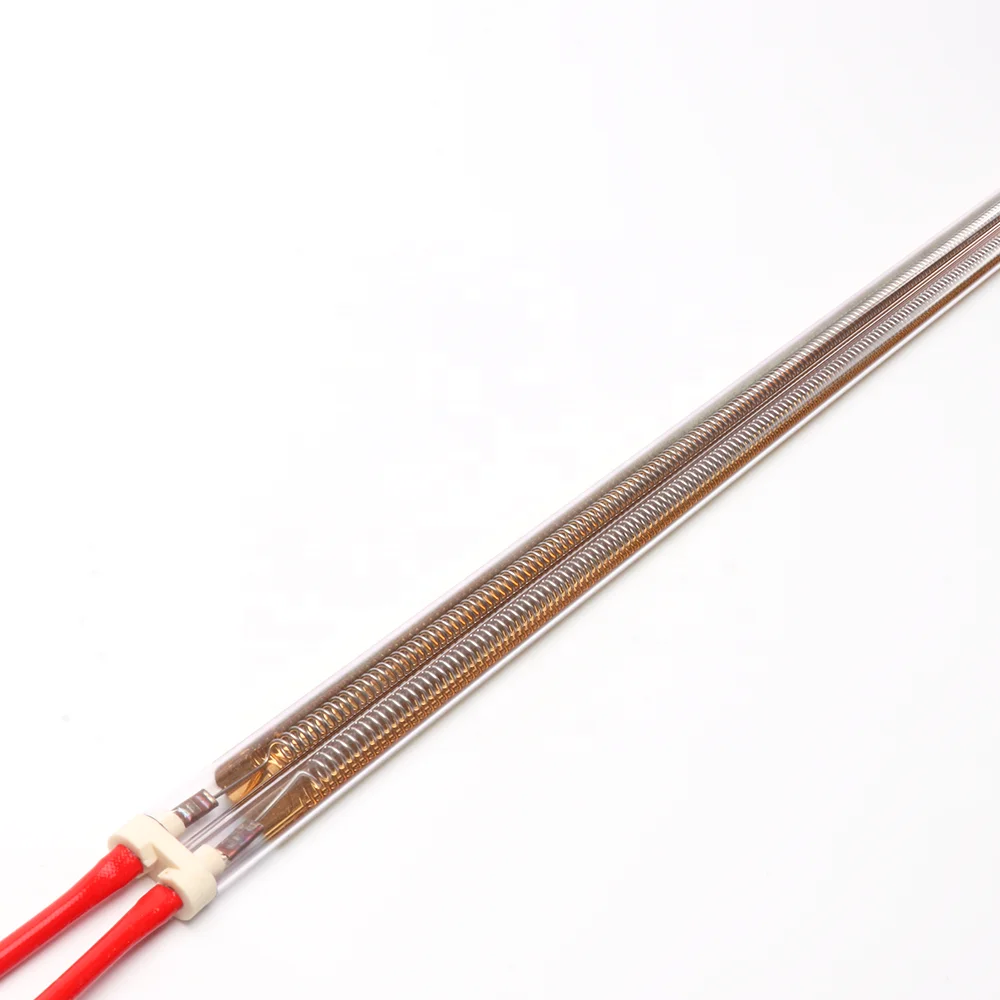1.5KW 1480MM 220V Halogen Bulb Lamp Twin Tube Half Gold Coating Infrared Heating Lamp