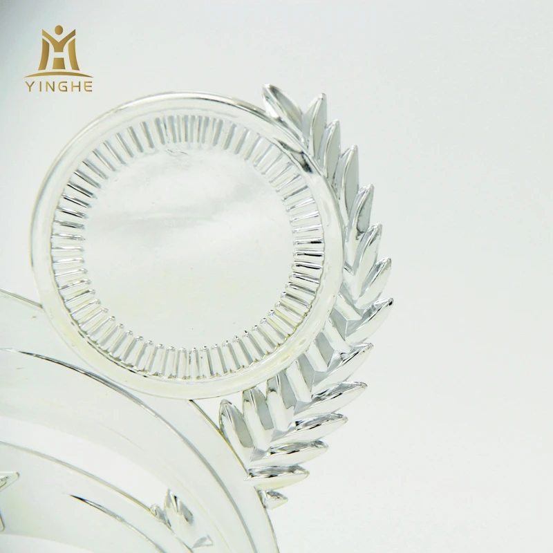 Custom plastic award silver trophies parts for champion
