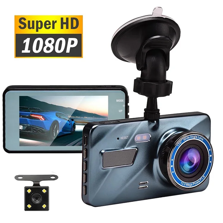 Товар EGO amazon Лидер продаж Автомобильный видеорегистратор с 4 IPS Full HD 1080P камерой в черном корпусе двумя объективами 4-дюймовый