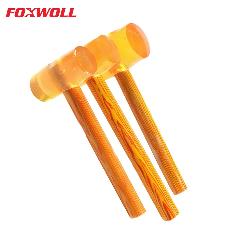 wooden handle transparent rubber mallet hammer