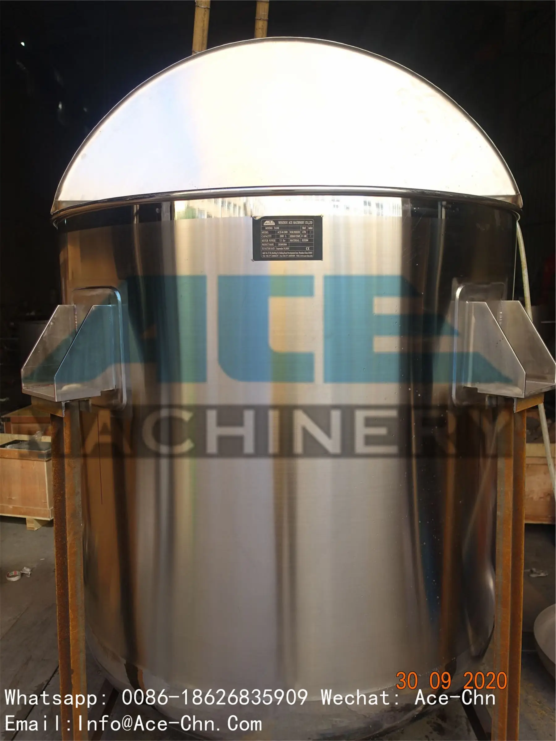 Ace Washing Mixer Soap Liquid Fertilizer Production Line / Cone Bottom Mixing Tank