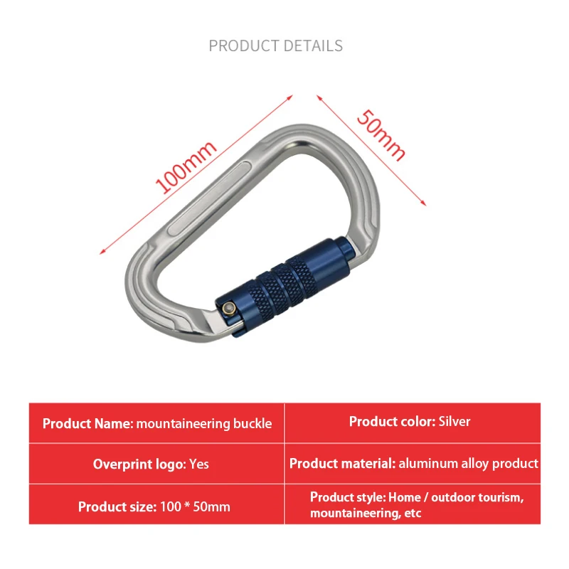 Bilink hammock d ring locking carabiner hook aluminum alloy  climbing carabiner