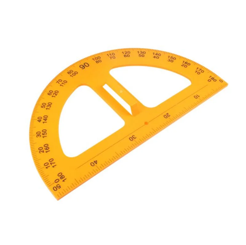 Учебные инструменты для учителей и студентов Геометрическая математическая помощь линейка желтый пластиковый большой транспортир