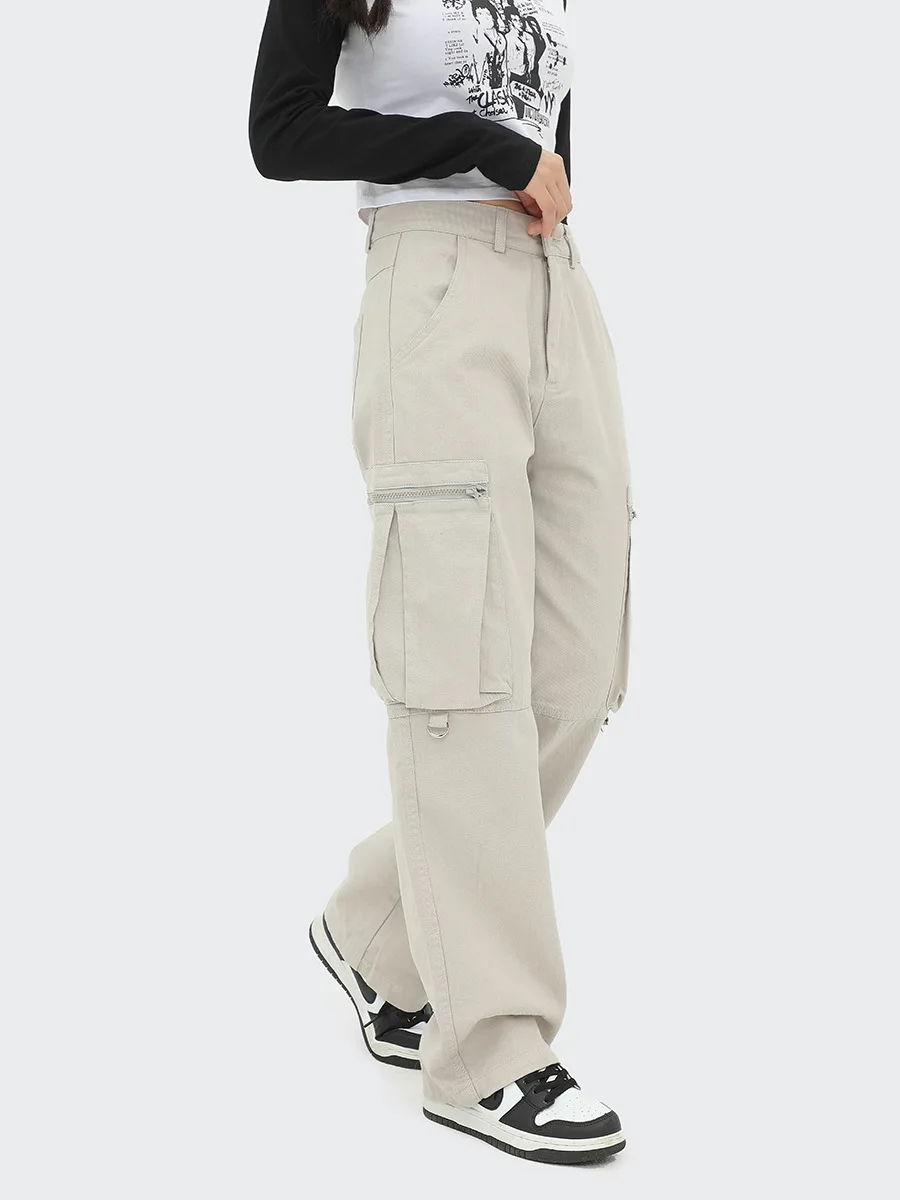 MTR3287 New Arrivals Custom Unisex Oversized Big Zipper Pocket Cargo Pants For Men Women