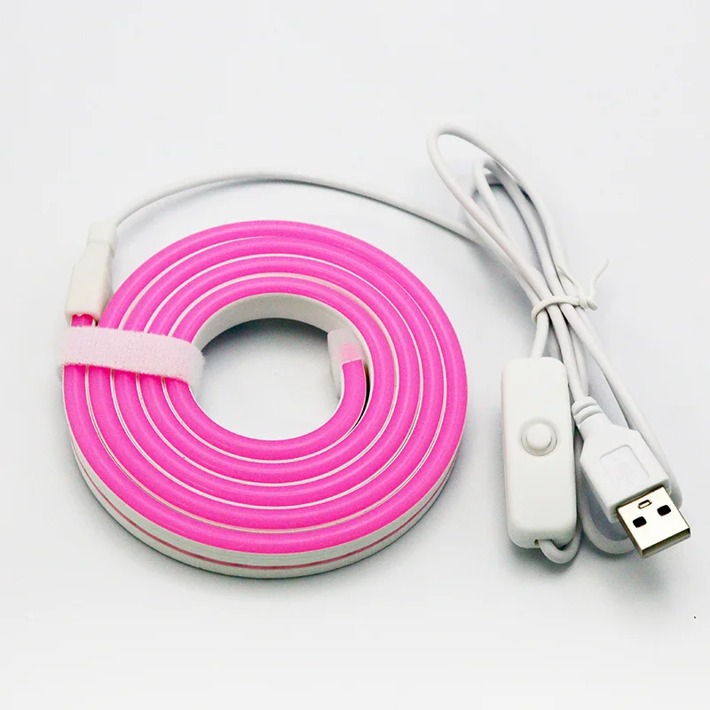 Новое поступление 1 см резак 5 В низкое напряжение гибкий USB-переключатель кнопка водонепроницаемый IP68 силиконовая Светодиодная лента освещение неоновая веревка