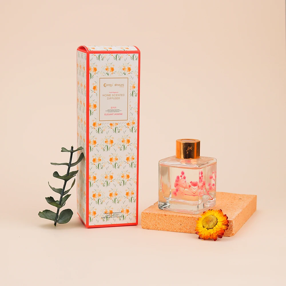 Home Fragrance Scented Diffuser Aroma Perfume Premium Reed Diffuser Glass Container For Bathroom Office Shelf Decor