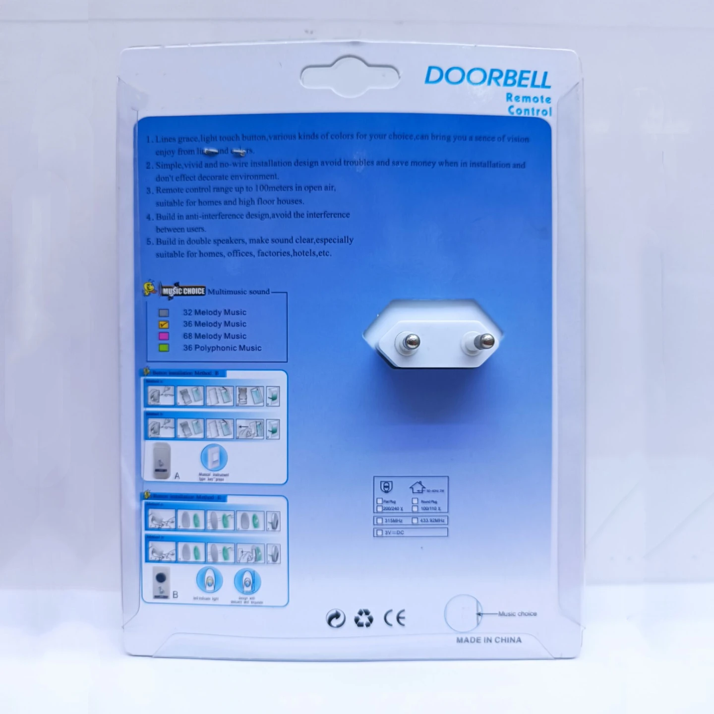 PL  In cheap price but good quality  wireless doorbell electronic remote doorbell with 36 songs