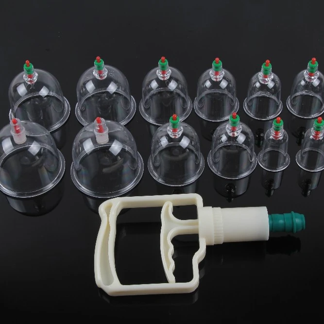 Traditional Health Care Cupping Sets Professional Chinese 12 Pieces Transparent 6 Magnetic Needles Chinese Medicine Apparatus