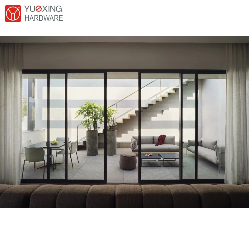 Customized exterior patio  aluminum glass door sliding panoramic balcony glass partition