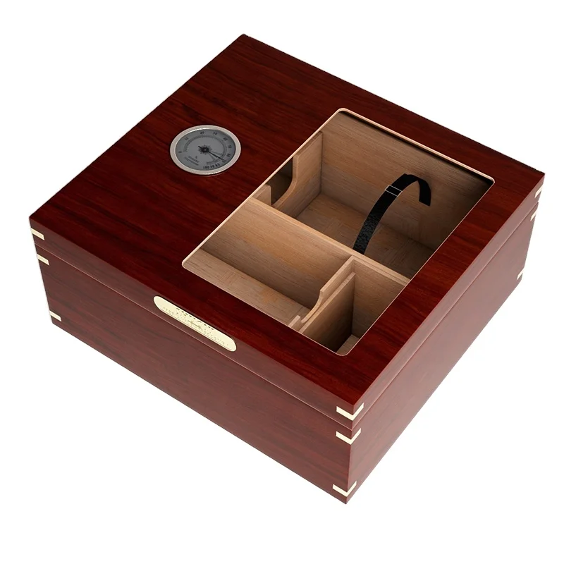 carbon fiber 20-25 spanish cedar wood black cabinet modern wine humidor trays Storage Wooden Case Cigar Case cigar box for gift