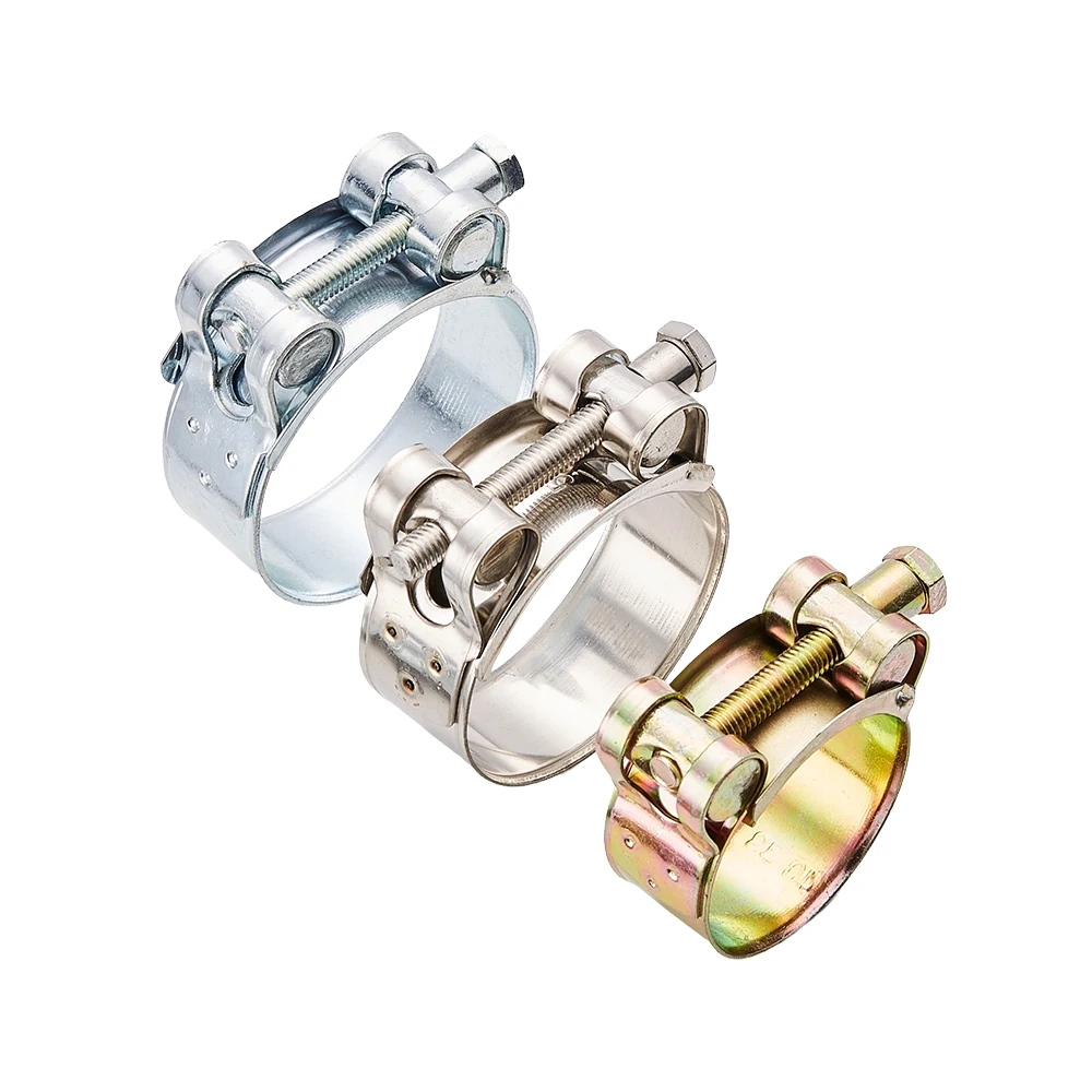 Low Price Sale  Large Diameter Galvanized steel single T-bolt hose clamp for hydraulic silicone hose