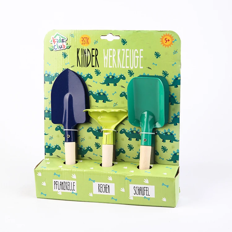 GA10111D Dino 3pcs portable custom children stainless steel garden tools socket set