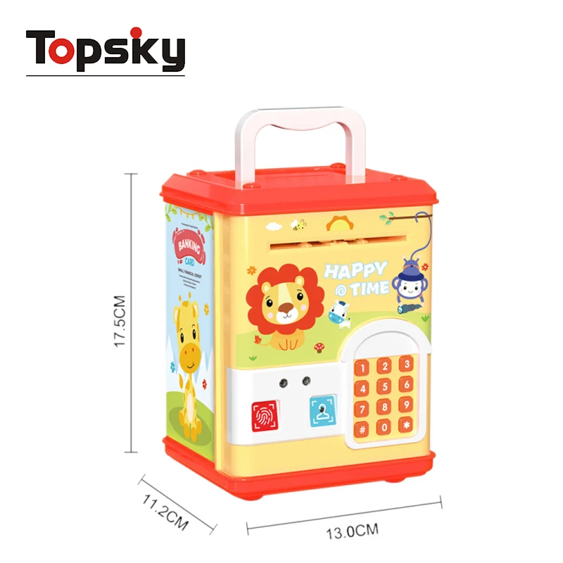 Topsky Funny Plastic Money Box With Password Save Paper Money And Coin Machine Electric Face Recognition Piggy Bank For Kids
