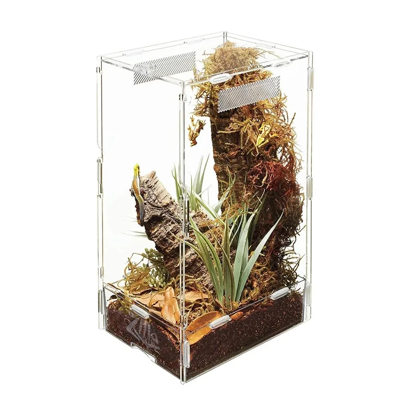 plastic reptile iguana snake cages terrariums pet box small rectangle acrylic reptile cage
