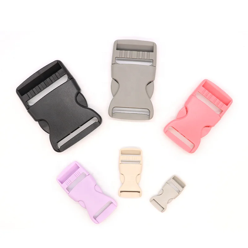 China factory custom logo recycled pom 25mm adjustable side release buckle 2 inch safety strap belt backpack plastic buckle clip