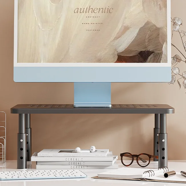 Desktop Riser, 3 Height Adjustable Monitor stands for Computer, iMac, Desktop Monitor Stand with Ventilated Platform for Airflow