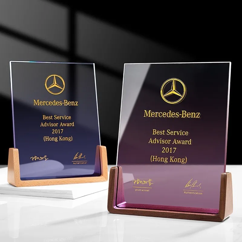 New 2021 selected wooden trophies Solid wood trophies and MEDALS are awarded free engraved by employees of enterprises