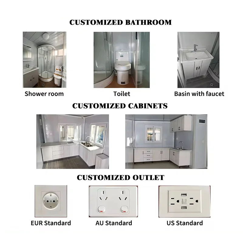 Prefabricated Mini Mobile small home Modern Simple Tiny house portable room Steel Trailer on wheels 2 bedroom home