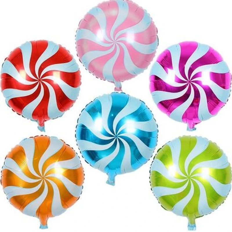 18' Sweet Candy Lollipop Swirls Peppermint helium Balloons Candy land Party Wedding Party Decor prop Foil Balloon