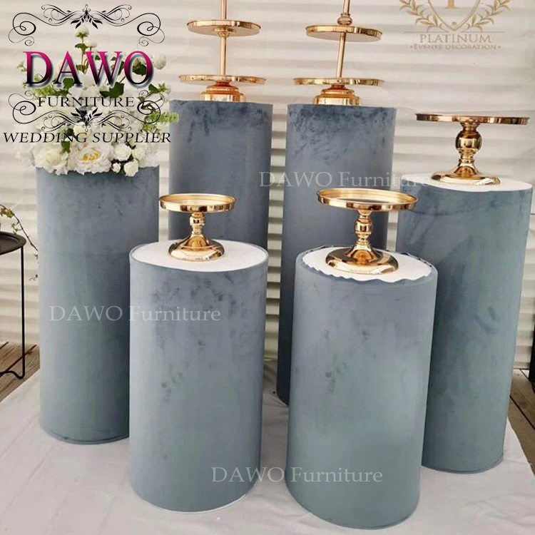 Wedding and party used  cylinder white acrylic  plinth stand