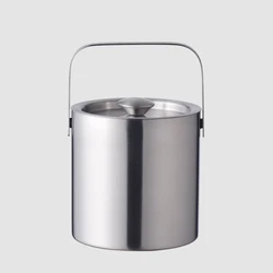 Factory Direct promotional 1.3L double wall stainless steel beer buckets barrel ice cooler with tongs