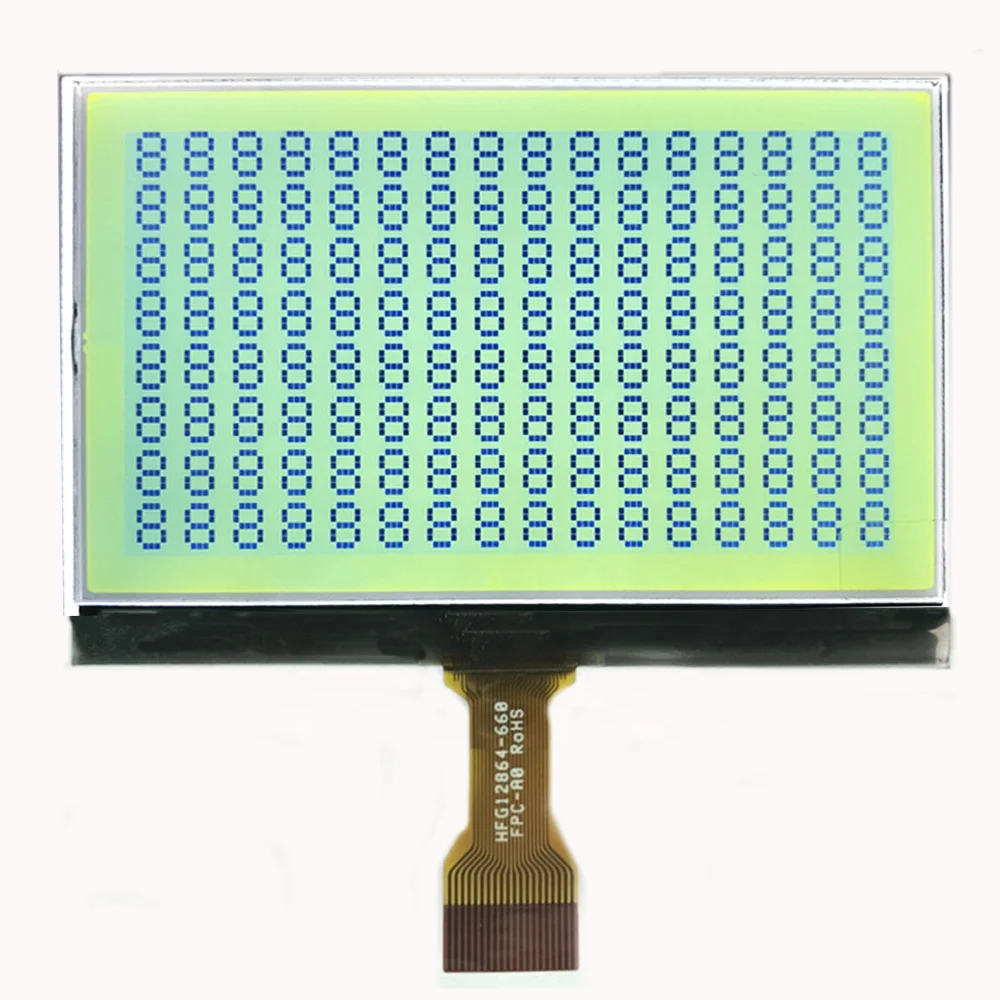 China supplier COG 128x64 Lcd Display Module Graphic Lcd screen  Yellow-Green background Graphic LCD Display Module