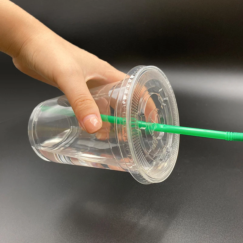 FULING plant-Based eco friendly PLA clear cold plastic coffee cup 16 oz 24 oz compostable Cup