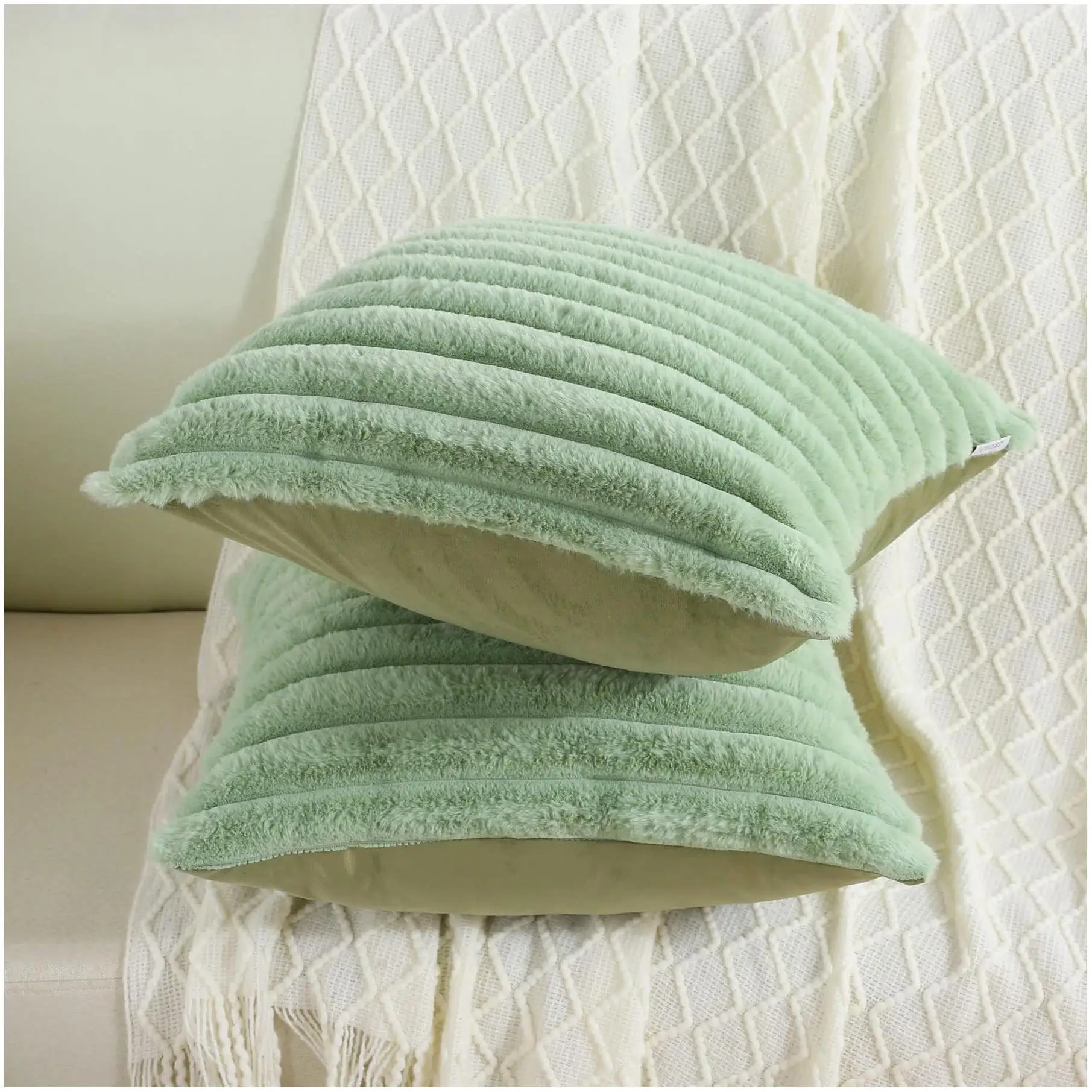 Cushion Covers Types Of Handmade Modern Style White Plain Colours Double-Sided Hand Embroidered Logo Pure Corduroy Cushion Cases