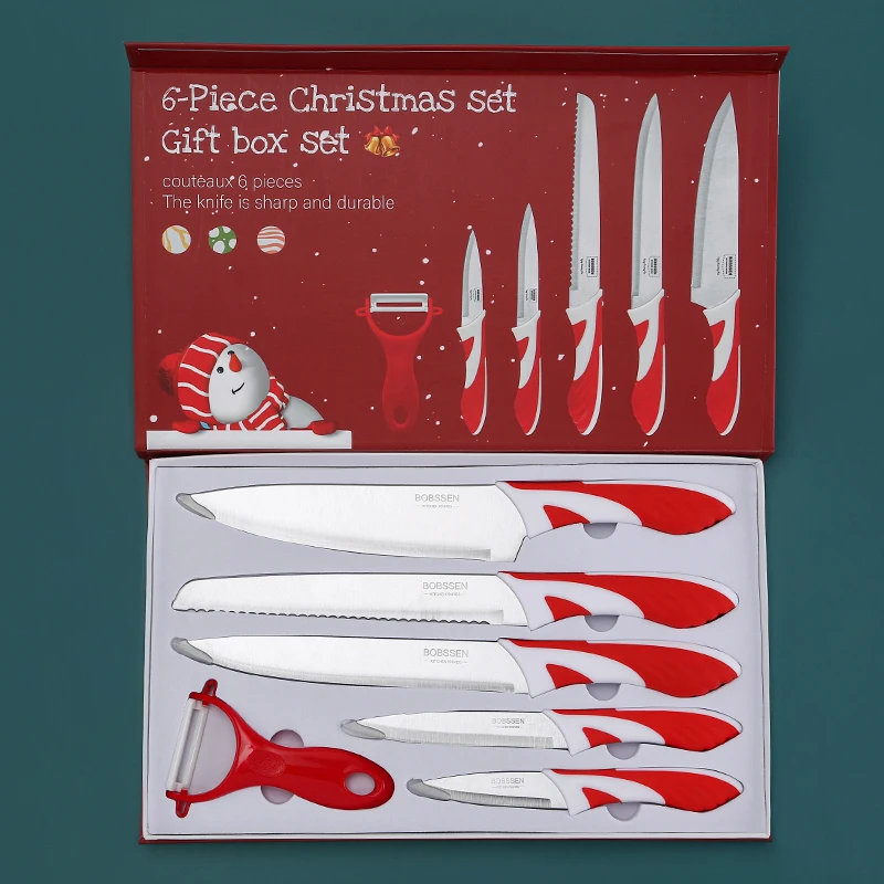Christmas Gifts New Design 6 Piece High Quality Carbon Stainless Steel Kitchen Knife Set