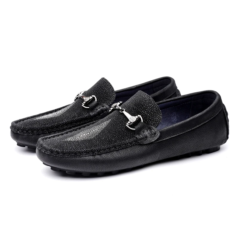 Support Custom LOGO Man Driving Shoes Comfortable Leather Loafers Shoes Moccasin Men Shoes