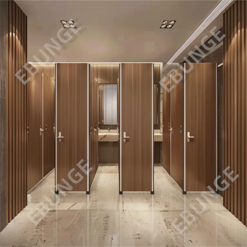 New Design Commercial Shower Partitions Restroom Partition Toilet Cubicles Stalls HPL Panel Toilet Wall Partition