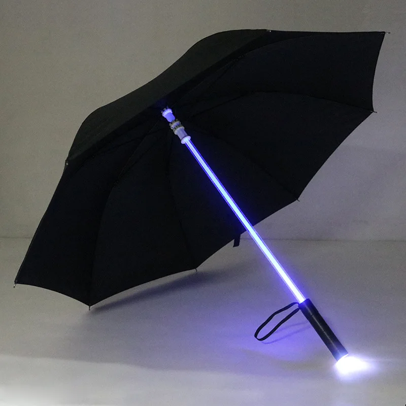 Led Umbrella Custom Logo Printed 8K Straight Sword Novelty Flashlight Umbrella Flashing Golf Umbrellas Advertising W24-165