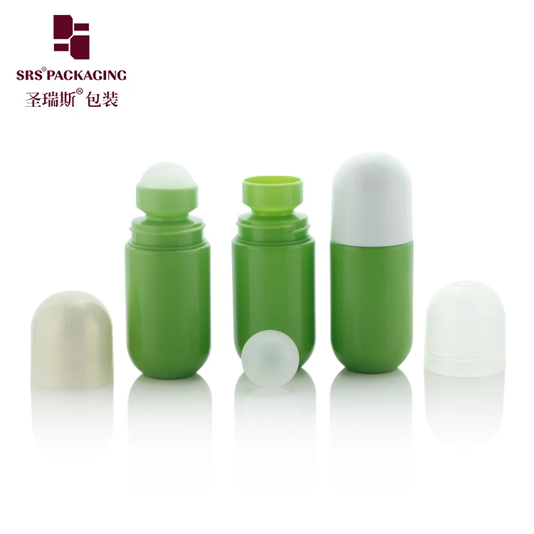 SRS Packaging Round Bottom 50ml  Deodorant Containers Cosmetic Plastic Roll On Bottle