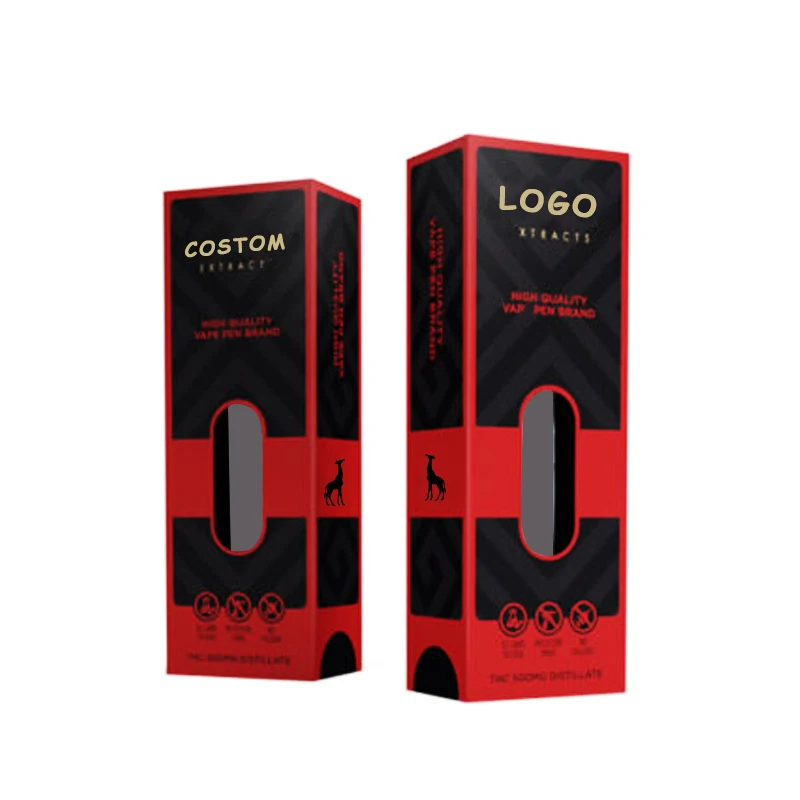 Customized logo printed 0.5ml 1ml 2ml thick oil disposable carts pen packaging paper boxes