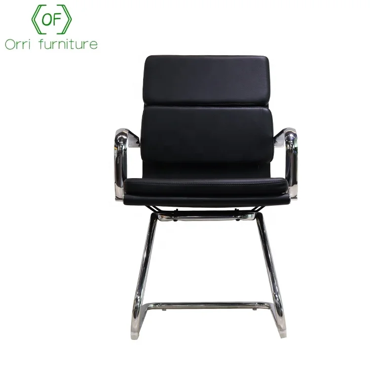 
Orri Furniture Black Leather Conference Office Chairs Without Wheels 