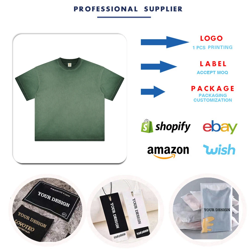 Wholesale 250gsm 100% Cotton T Shirt For Unisex Oversized Tshirts High Quality Mens Vintage Tshirts With Custom Logo