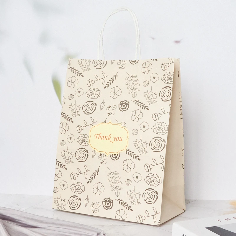 custom biodegradable custom printed logo luxury kraft paper gift packing shopping bag for grocery