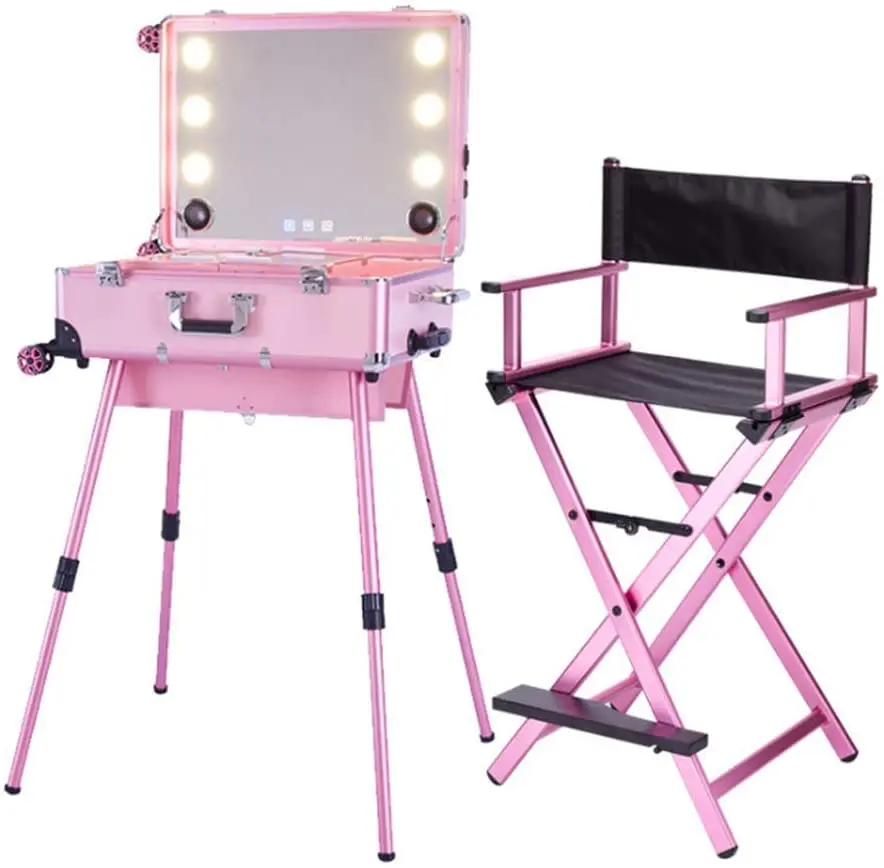 Dedicated Trolley Cosmetic Case with LED Light Makeup Train Case Touch Screen Mirror High Fidelity Speaker