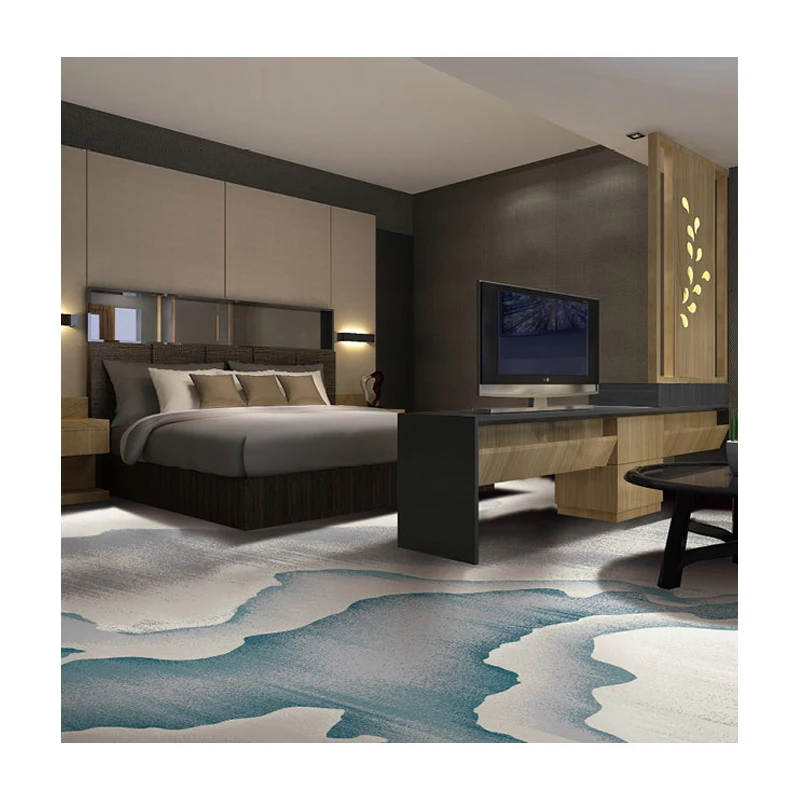 Commercial Printed Carpet Custom Wall to Wall Rolling Floor  Printing Nylon Hotel Guestroom Carpet
