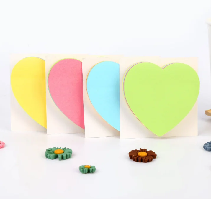 YIHENG Heart Shape Customsticky note fluorescent color ruler square memo pad school supplies index tabs bookmark