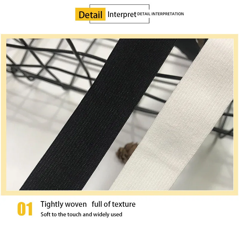 High-quality elastic belt factory direct supply spandex white 0.3-8CM crocheted flat elastic thin soft elastic belt